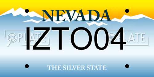 IZTO04 Nevada License Plate