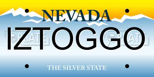 IZTOGGO Nevada License Plate