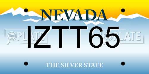 IZTT65 Nevada License Plate
