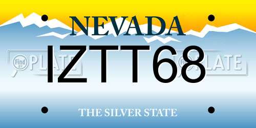 IZTT68 Nevada License Plate