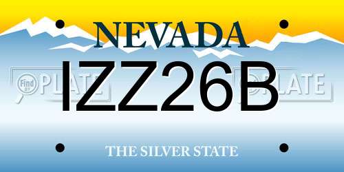 IZZ26B Nevada License Plate
