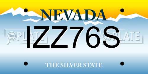 IZZ76S Nevada License Plate