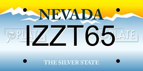 IZZT65 Nevada License Plate
