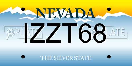 IZZT68 Nevada License Plate