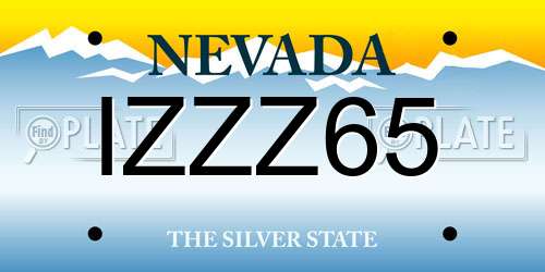 IZZZ65 Nevada License Plate