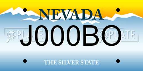 J000BO Nevada License Plate