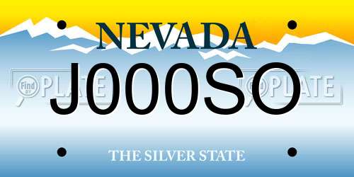 J000SO Nevada License Plate