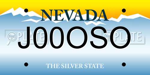 J00OSO Nevada License Plate