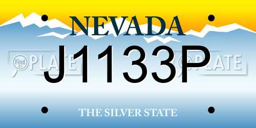 J1133P Nevada License Plate
