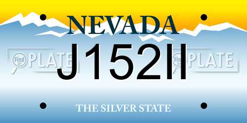 J152II Nevada License Plate