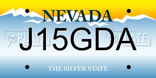 J15GDA Nevada License Plate