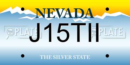J15TII Nevada License Plate
