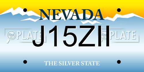 J15ZII Nevada License Plate