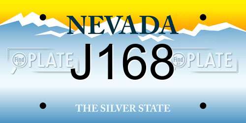 J168 Nevada License Plate