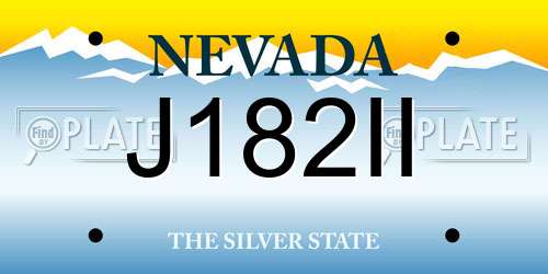 J182II Nevada License Plate