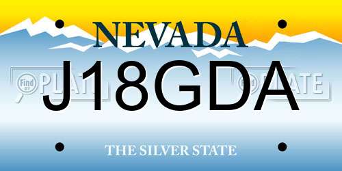 J18GDA Nevada License Plate