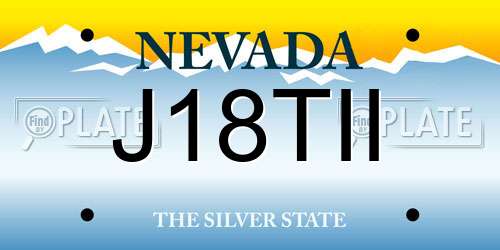J18TII Nevada License Plate