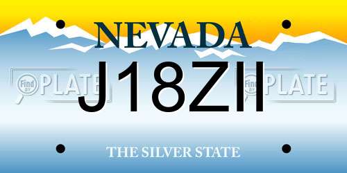 J18ZII Nevada License Plate