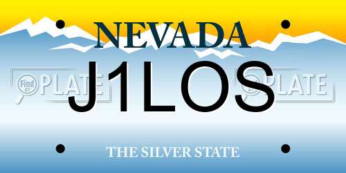 J1LOS Nevada License Plate
