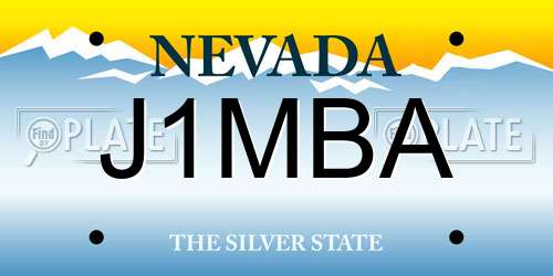 J1MBA Nevada License Plate