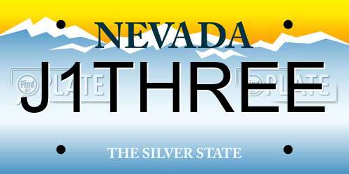 J1THREE Nevada License Plate