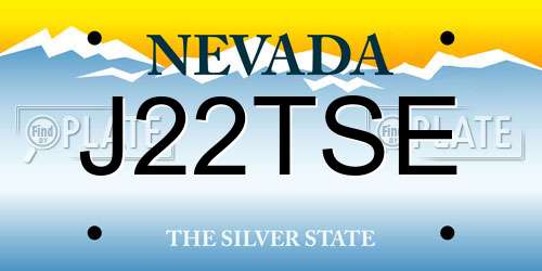 J22TSE Nevada License Plate