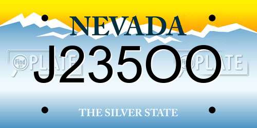 J235OO Nevada License Plate
