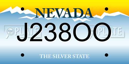 J238OO Nevada License Plate