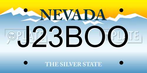 J23BOO Nevada License Plate