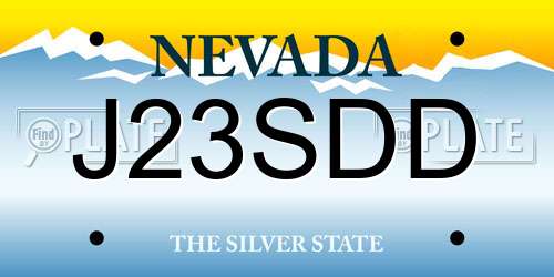 J23SDD Nevada License Plate