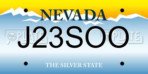 J23SOO Nevada License Plate