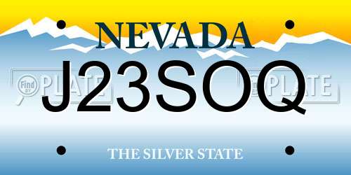 J23SOQ Nevada License Plate