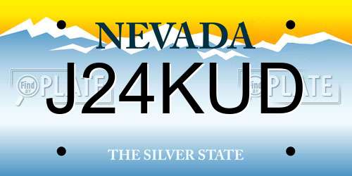 J24KUD Nevada License Plate