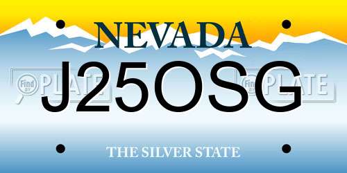 J25OSG Nevada License Plate