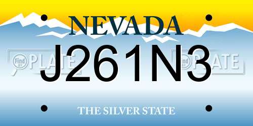 J261N3 Nevada License Plate