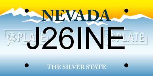 J26INE Nevada License Plate