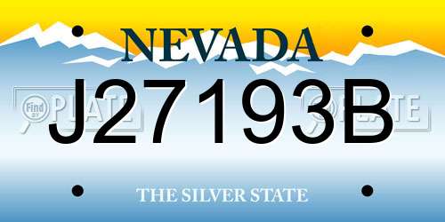 J27193B Nevada License Plate