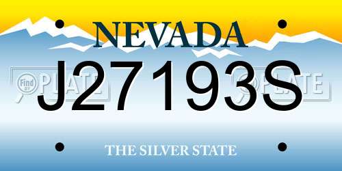 J27193S Nevada License Plate