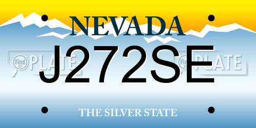 J272SE Nevada License Plate