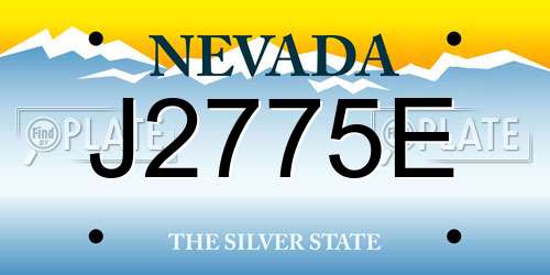 J2775E Nevada License Plate