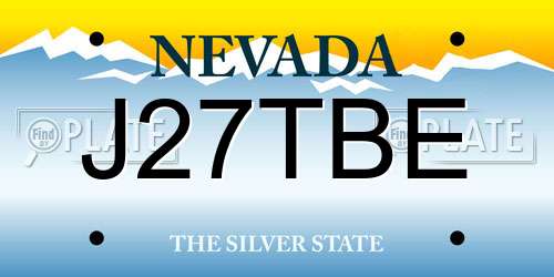 J27TBE Nevada License Plate
