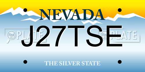 J27TSE Nevada License Plate
