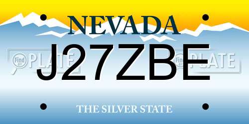 J27ZBE Nevada License Plate