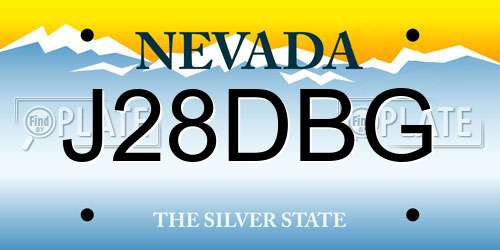 J28DBG Nevada License Plate