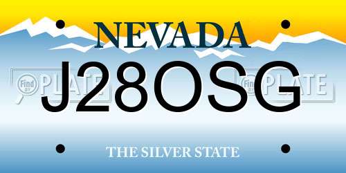 J28OSG Nevada License Plate