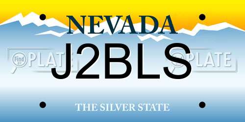 J2BLS Nevada License Plate