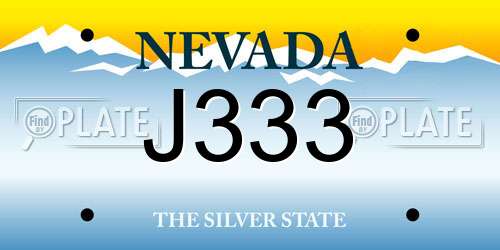 J333 Nevada License Plate