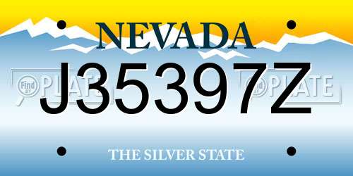 J35397Z Nevada License Plate