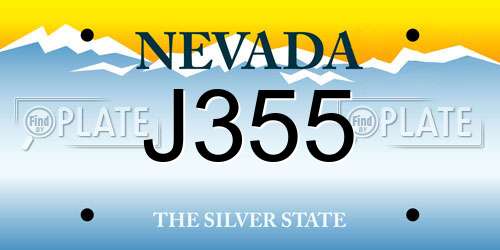 J355 Nevada License Plate