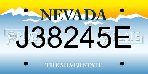 J38245E Nevada License Plate